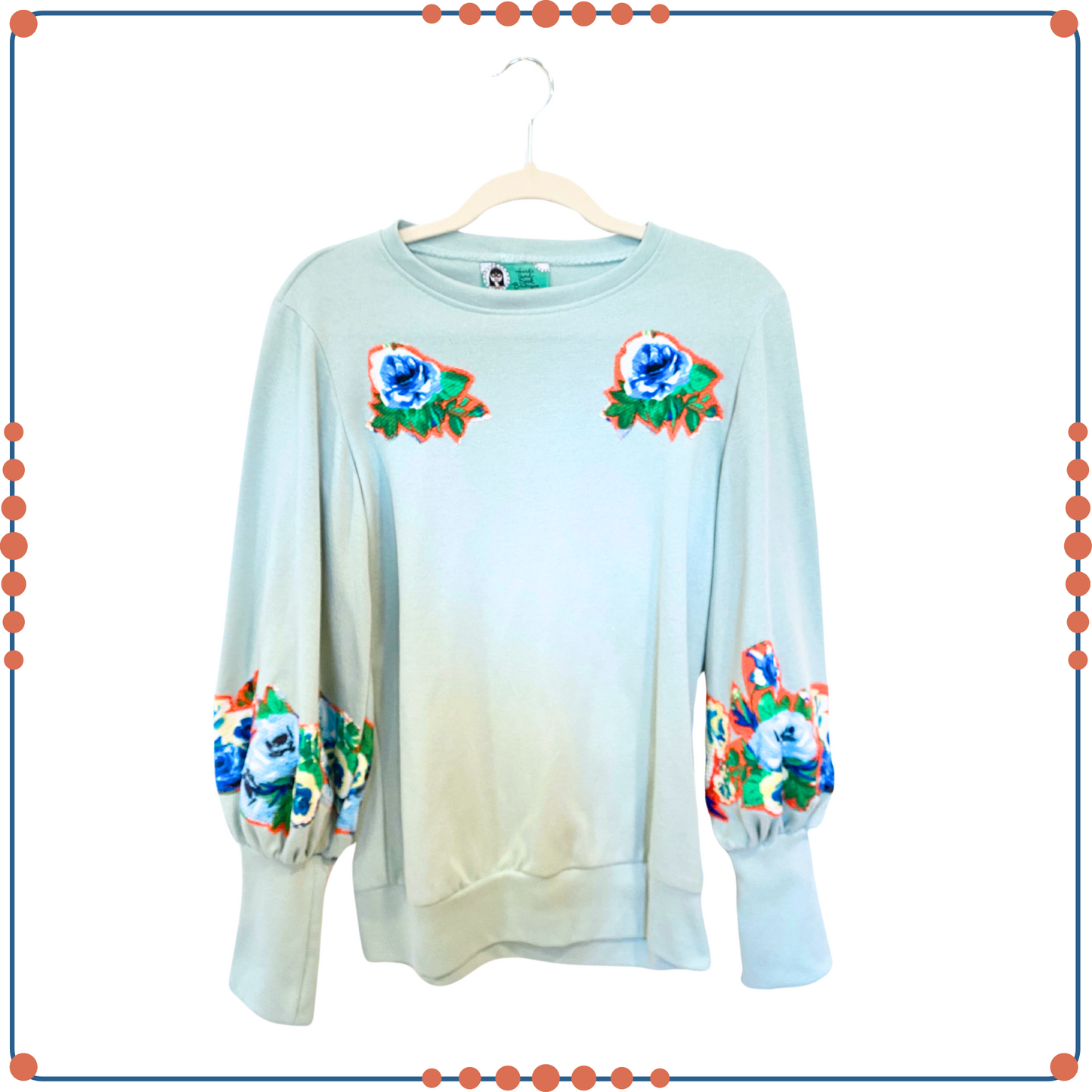 Mint Bubble Sleeve Sweatshirt