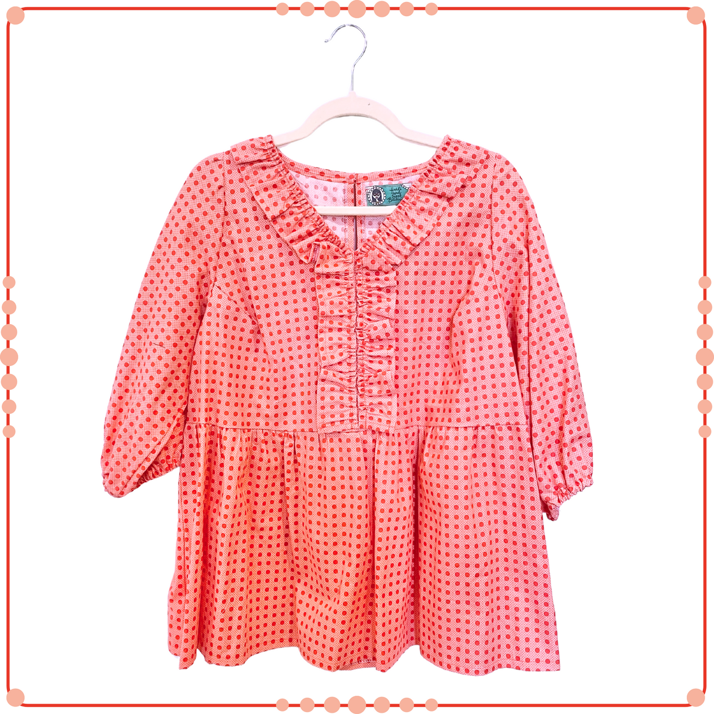 XS/L - Spring Blouse - Coral Dot