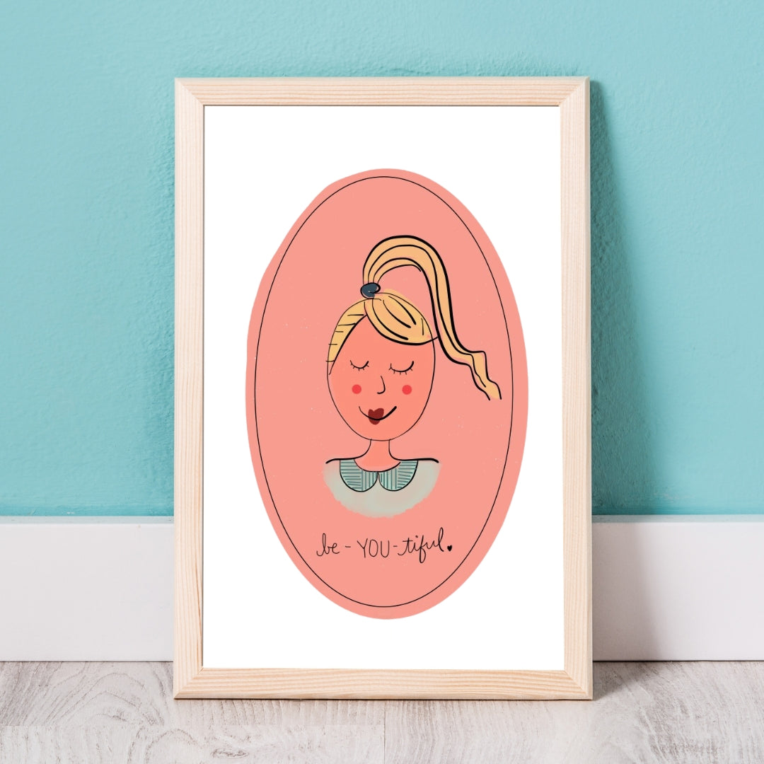 Be-YOU-tiful Art Print in Pink