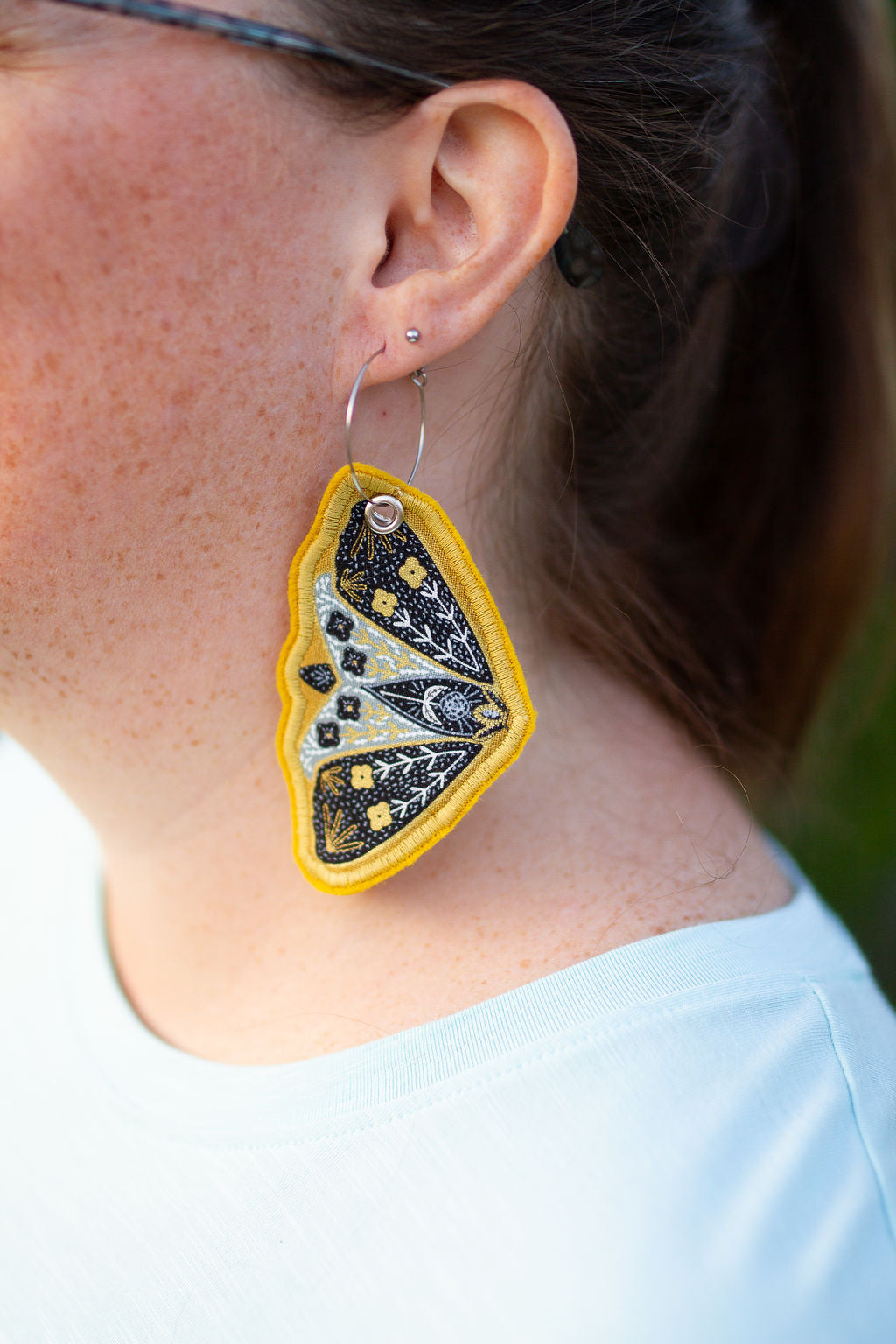 Gold Moth Earrings