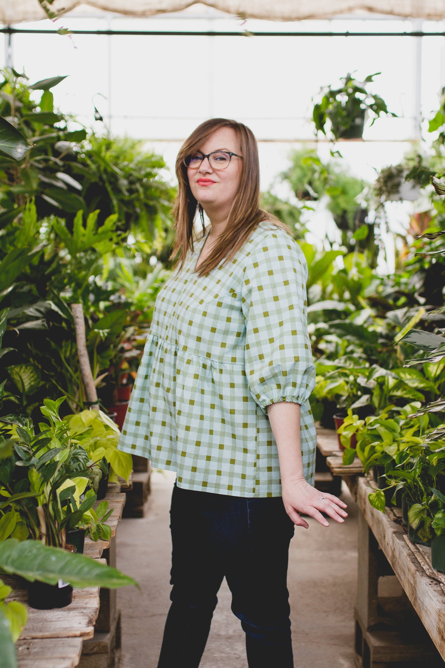 Custom V-Neck 3/4 Sleeve Blouse