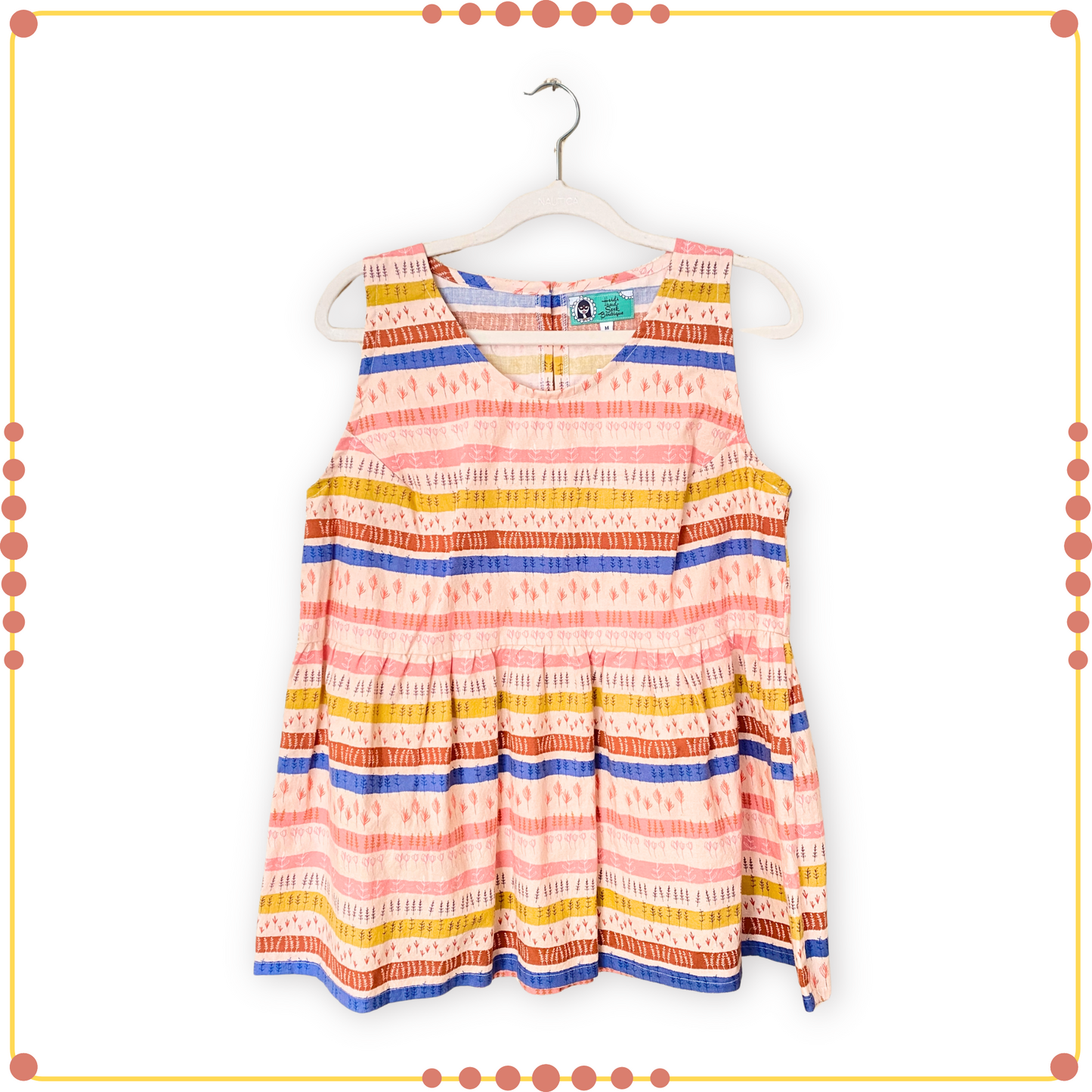 MEDIUM Cotton + Steel Firelight Stripes Summer Tank Top
