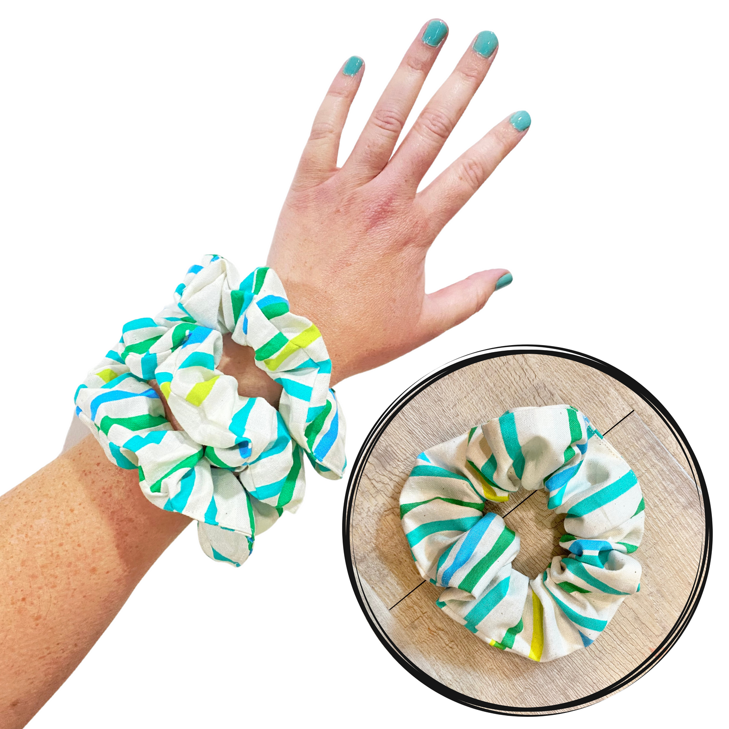 Hair Scrunchie - Skittles Stripe