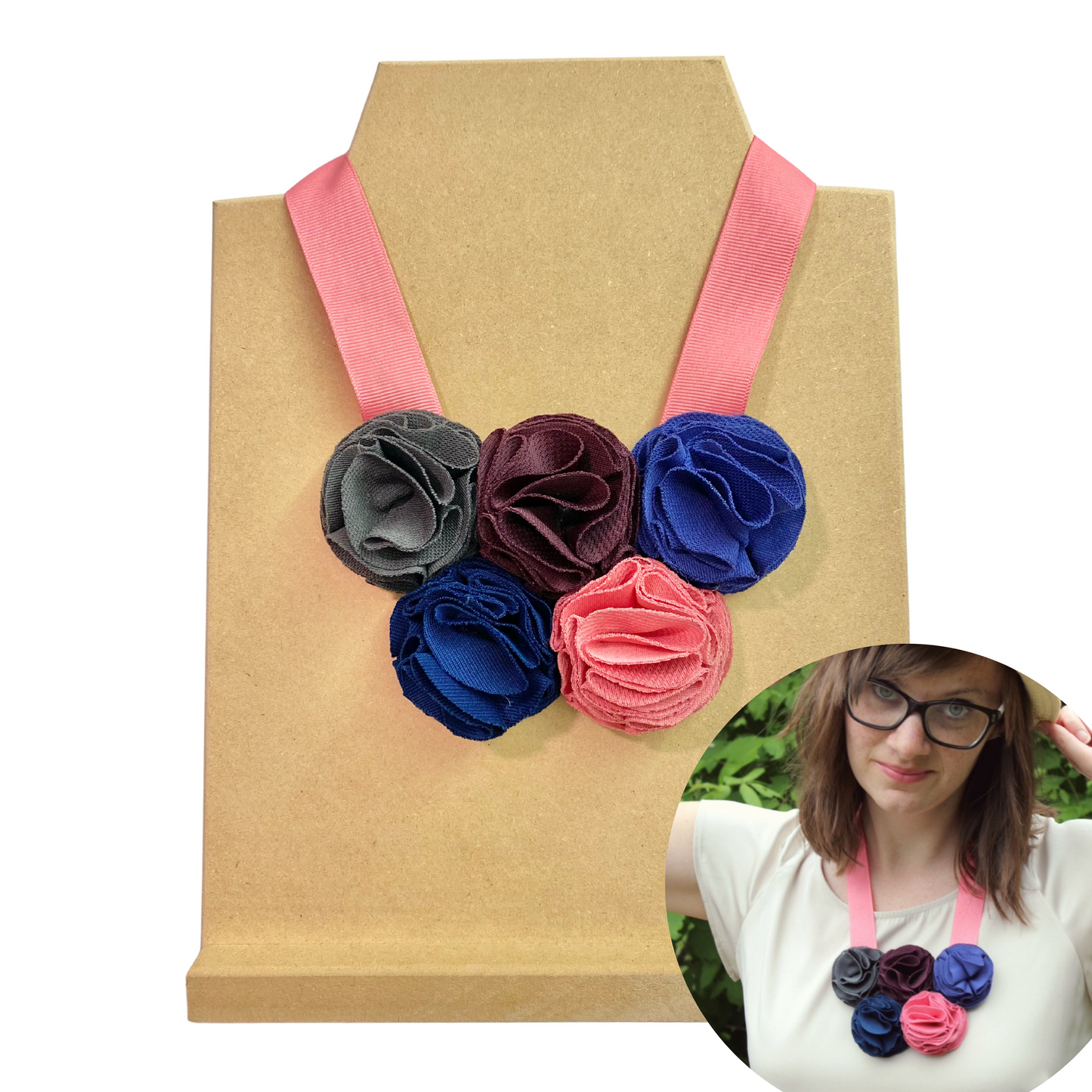 Floral Statement Necklace in Spring Mix