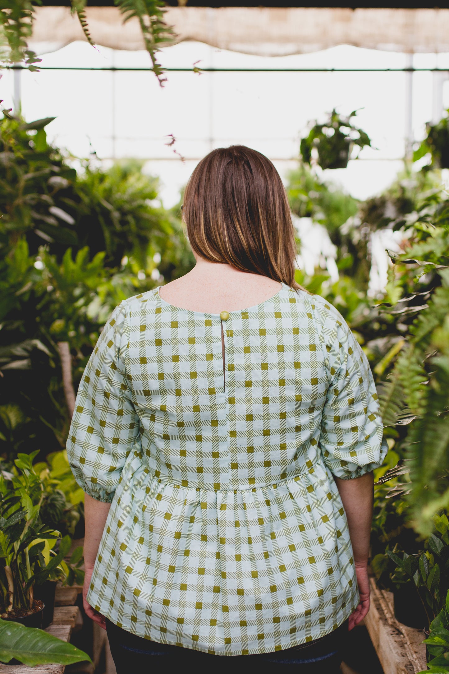 M/XL - Spring Blouse - Minty Plaid