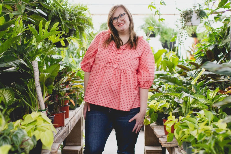 XS/L - Spring Blouse - Coral Dot