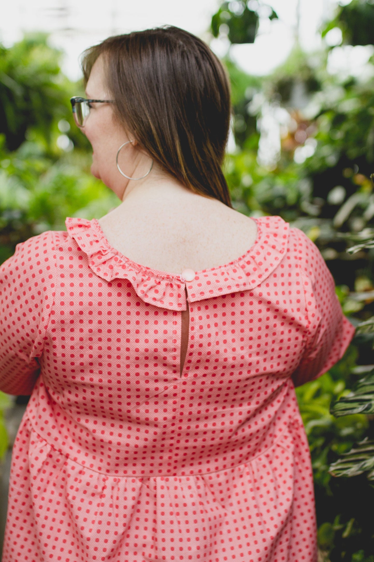XS/L - Spring Blouse - Coral Dot