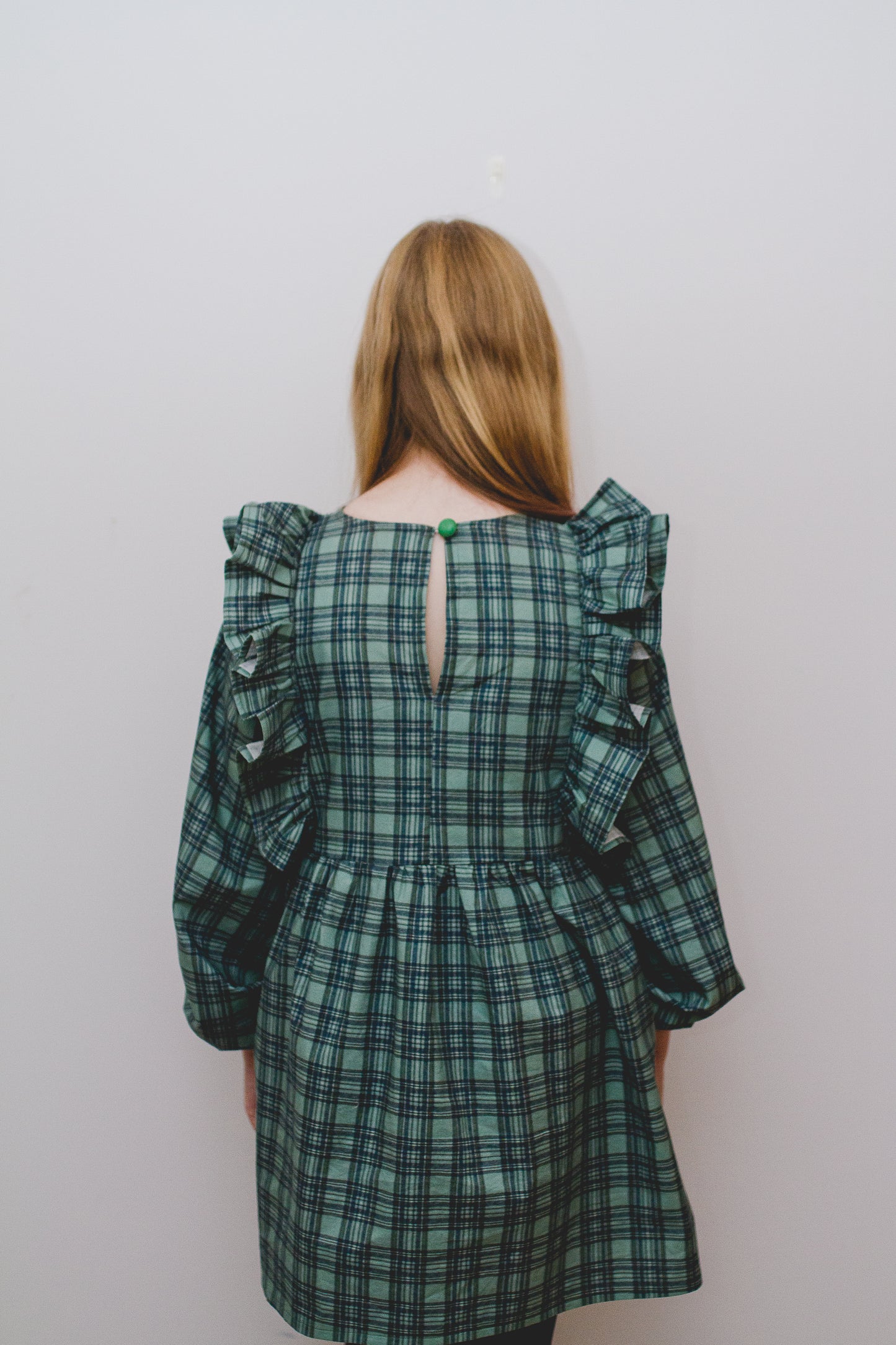 Custom Holiday Ruffle Dress in Festive Plaid