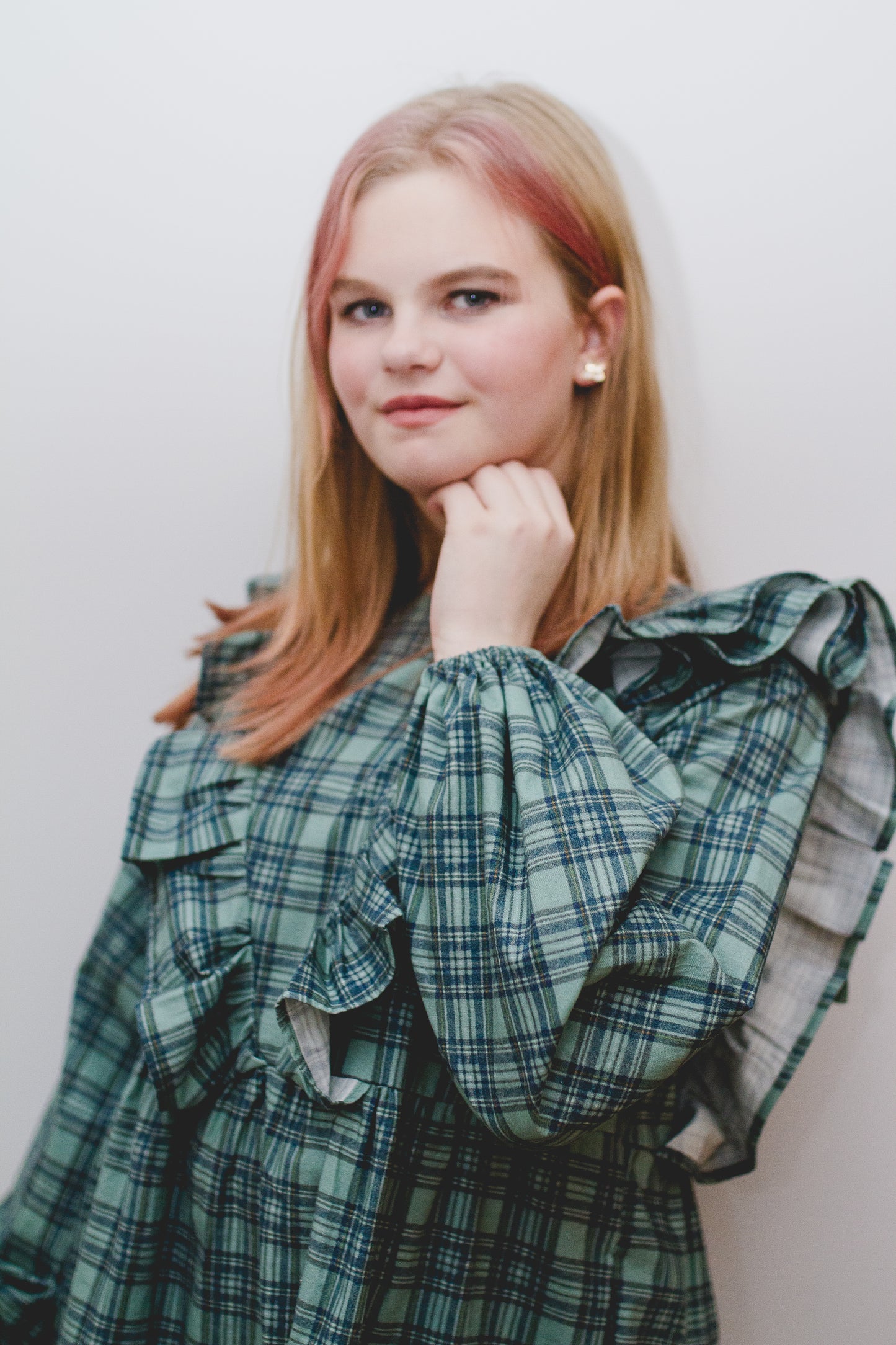 Custom Holiday Ruffle Dress in Festive Plaid