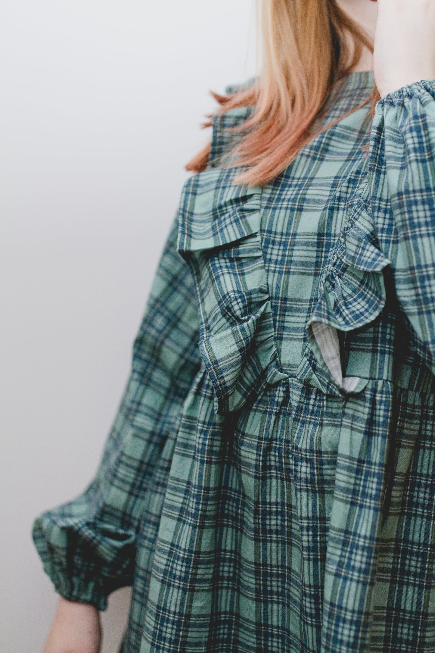 Custom Holiday Ruffle Dress in Festive Plaid