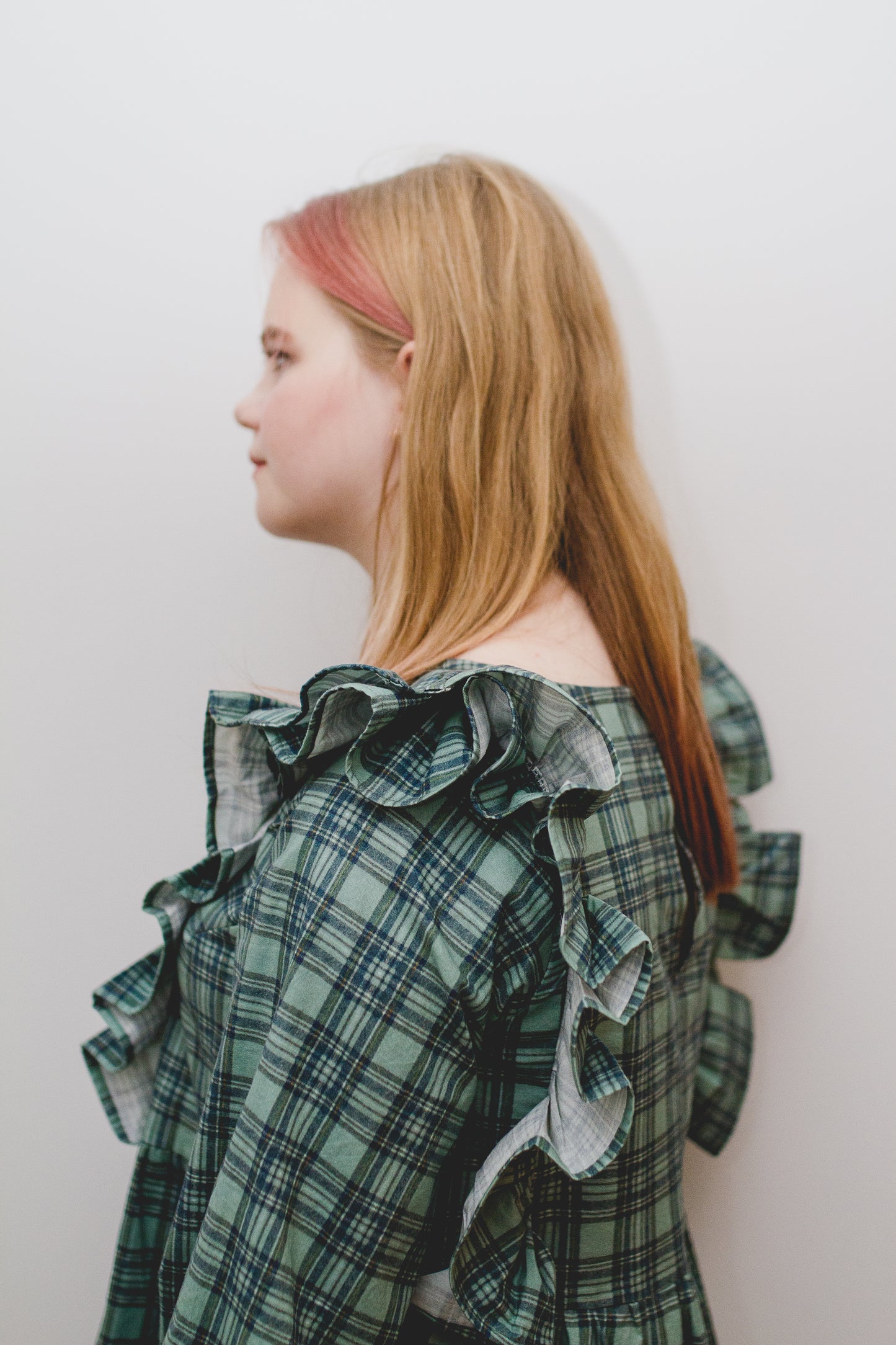 Custom Holiday Ruffle Dress in Festive Plaid