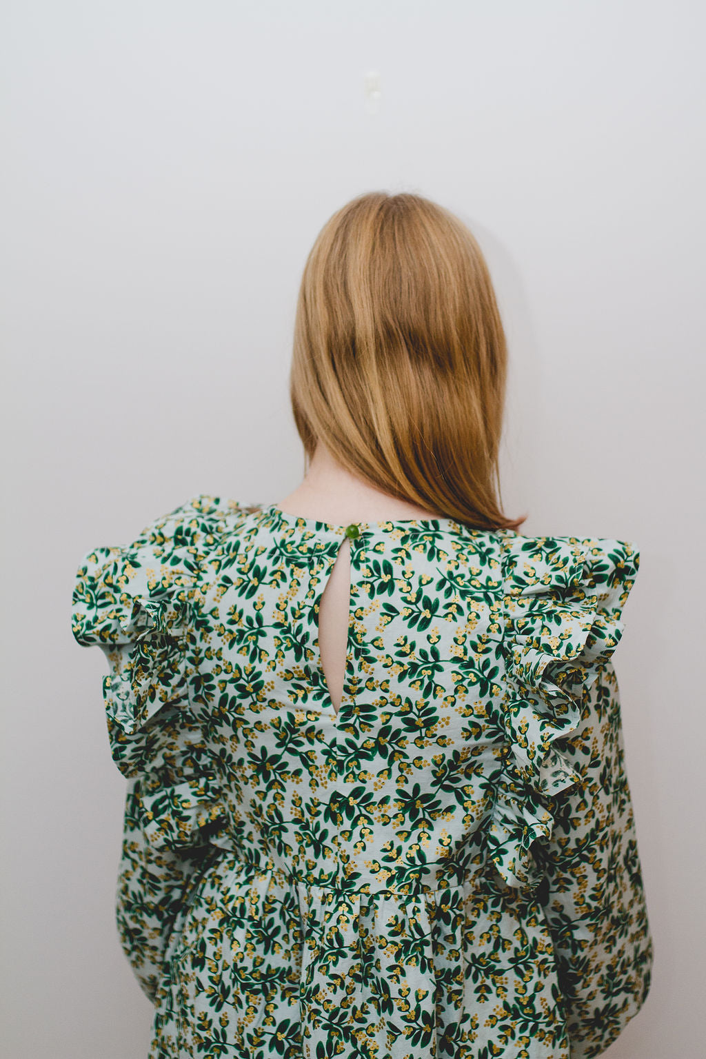 Custom Holiday Ruffle Top in Mint Julep