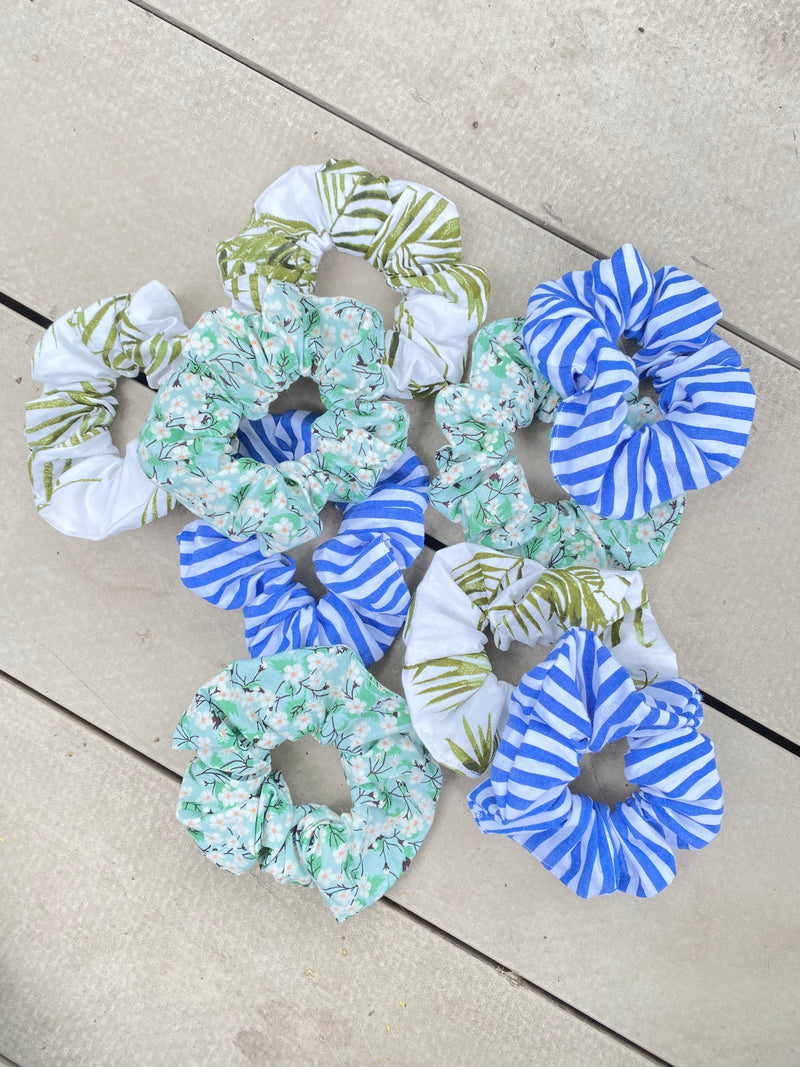 Mint Floral Scrunchie