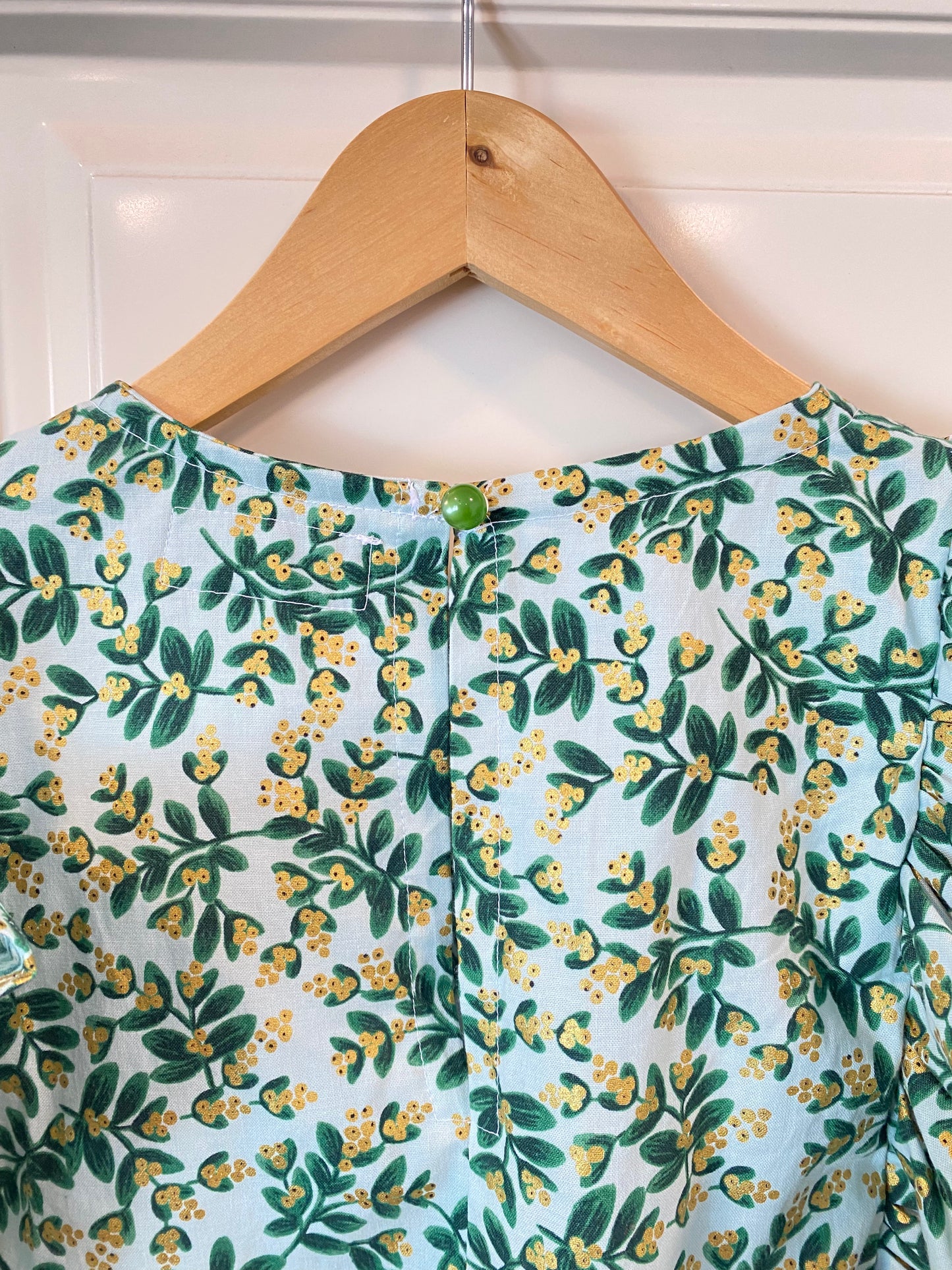 Custom Holiday Ruffle Top in Mint Julep