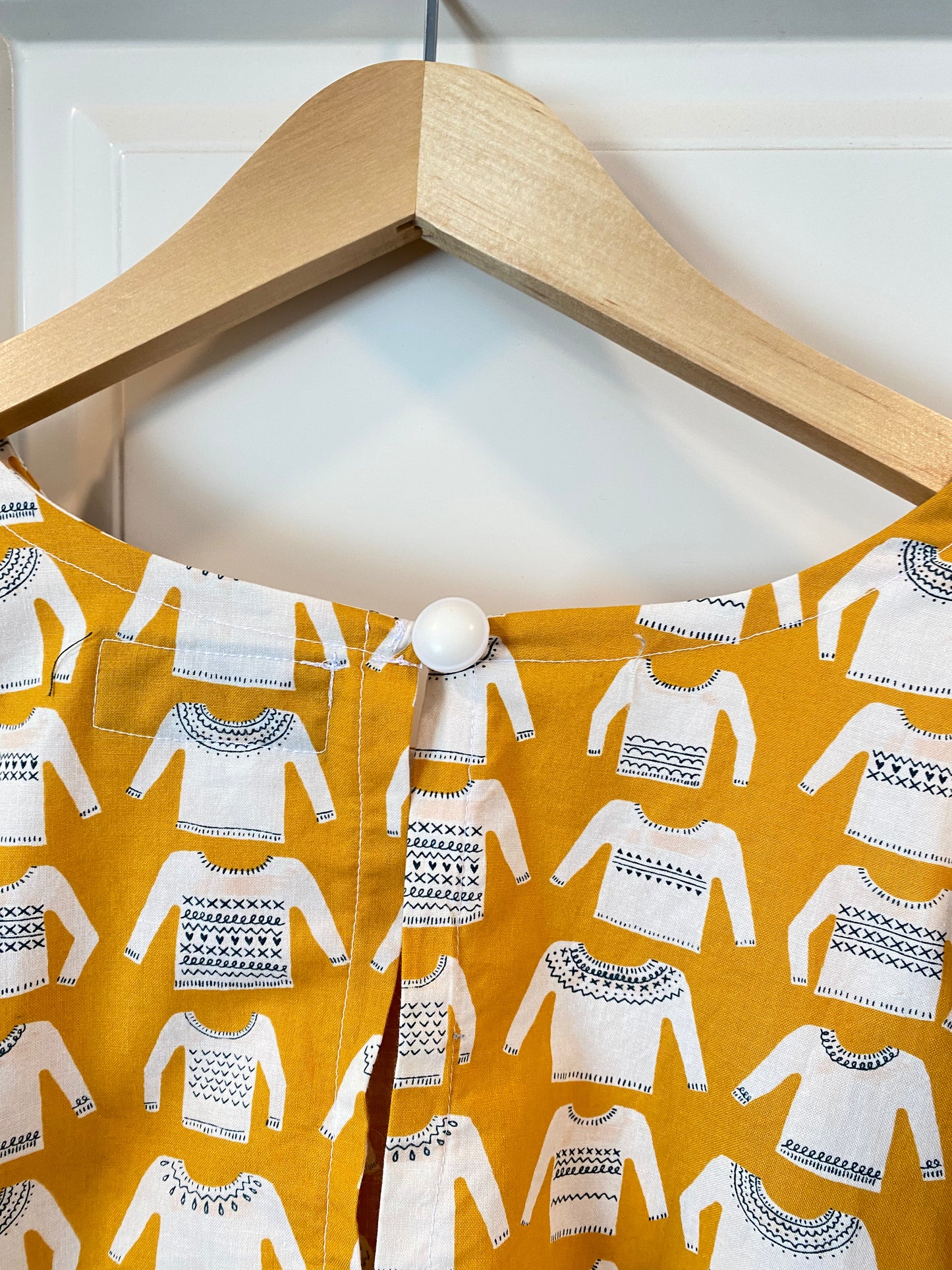 Custom Holiday Ruffle Top in Mustard Sweaters