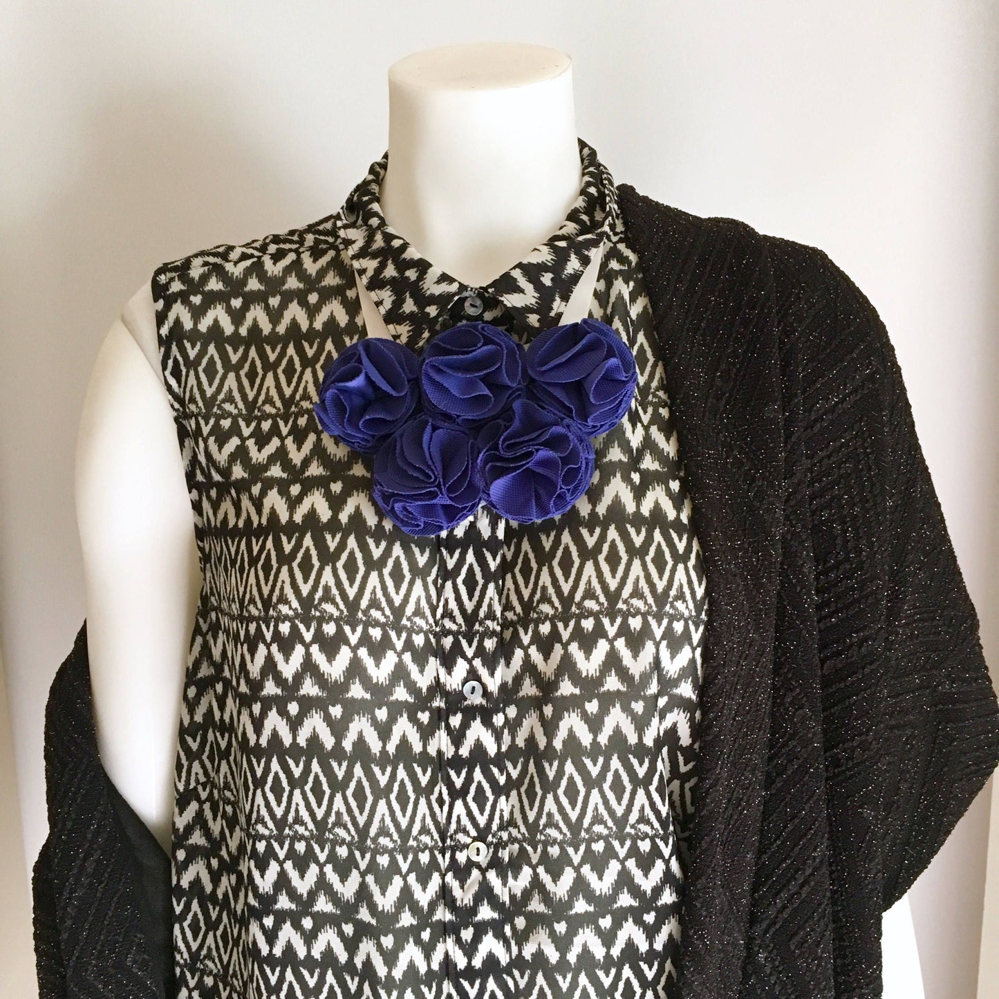 Flower Statement Necklace in Cerulean