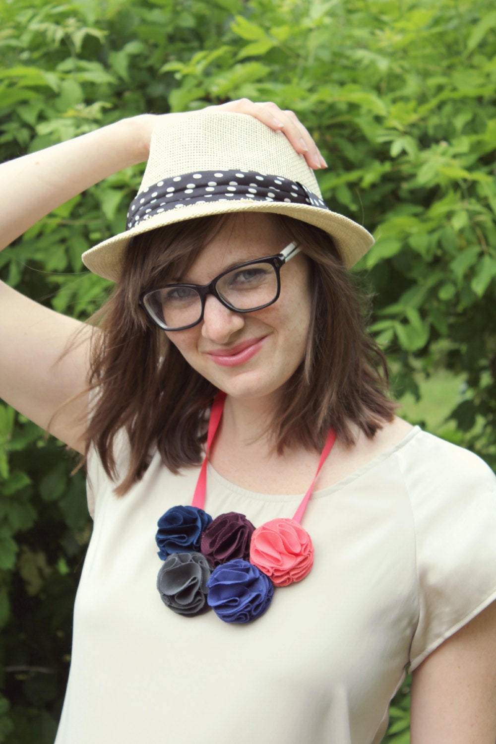 Floral Statement Necklace in Pink Pop