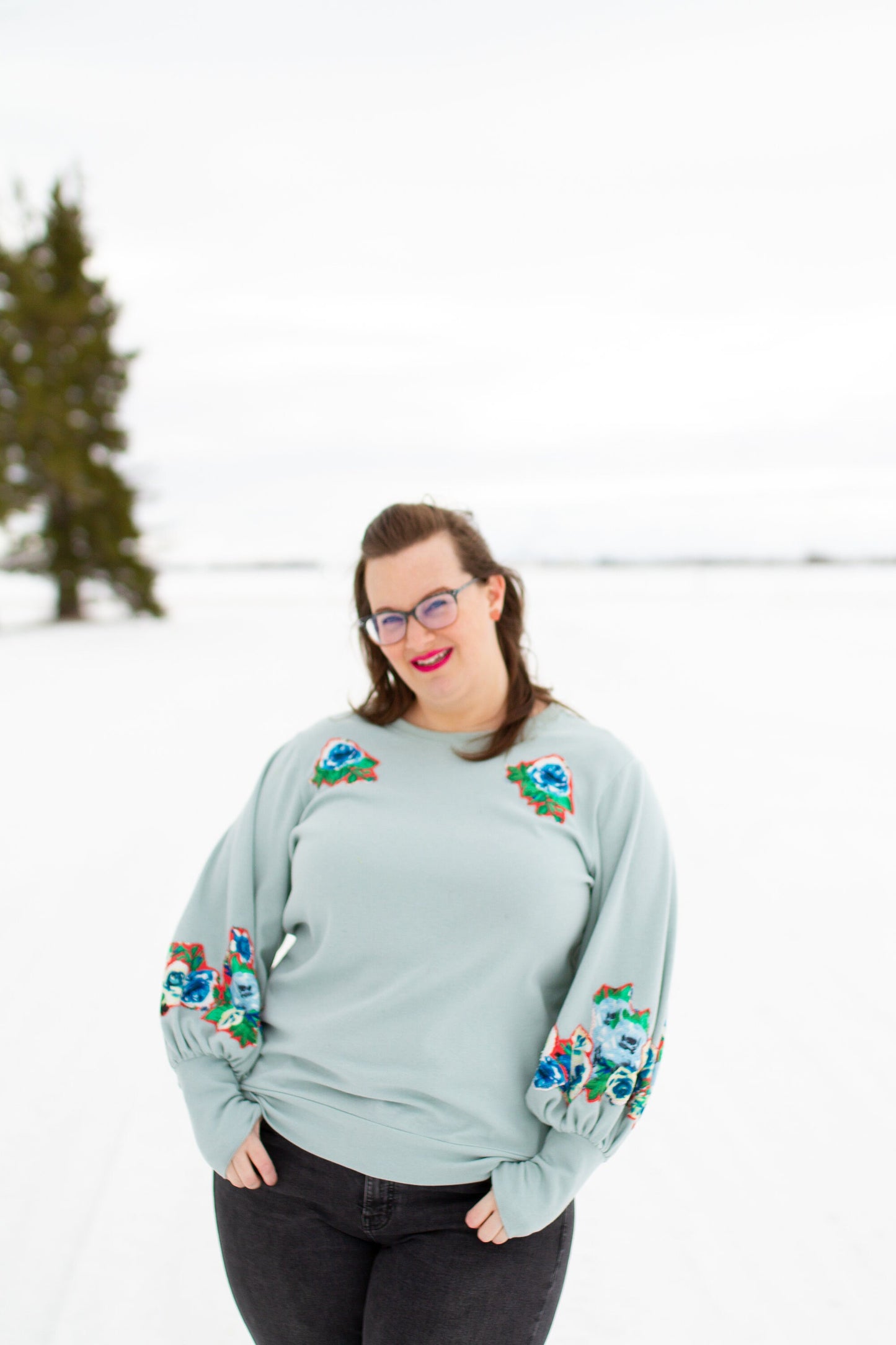 Mint Bubble Sleeve Sweatshirt