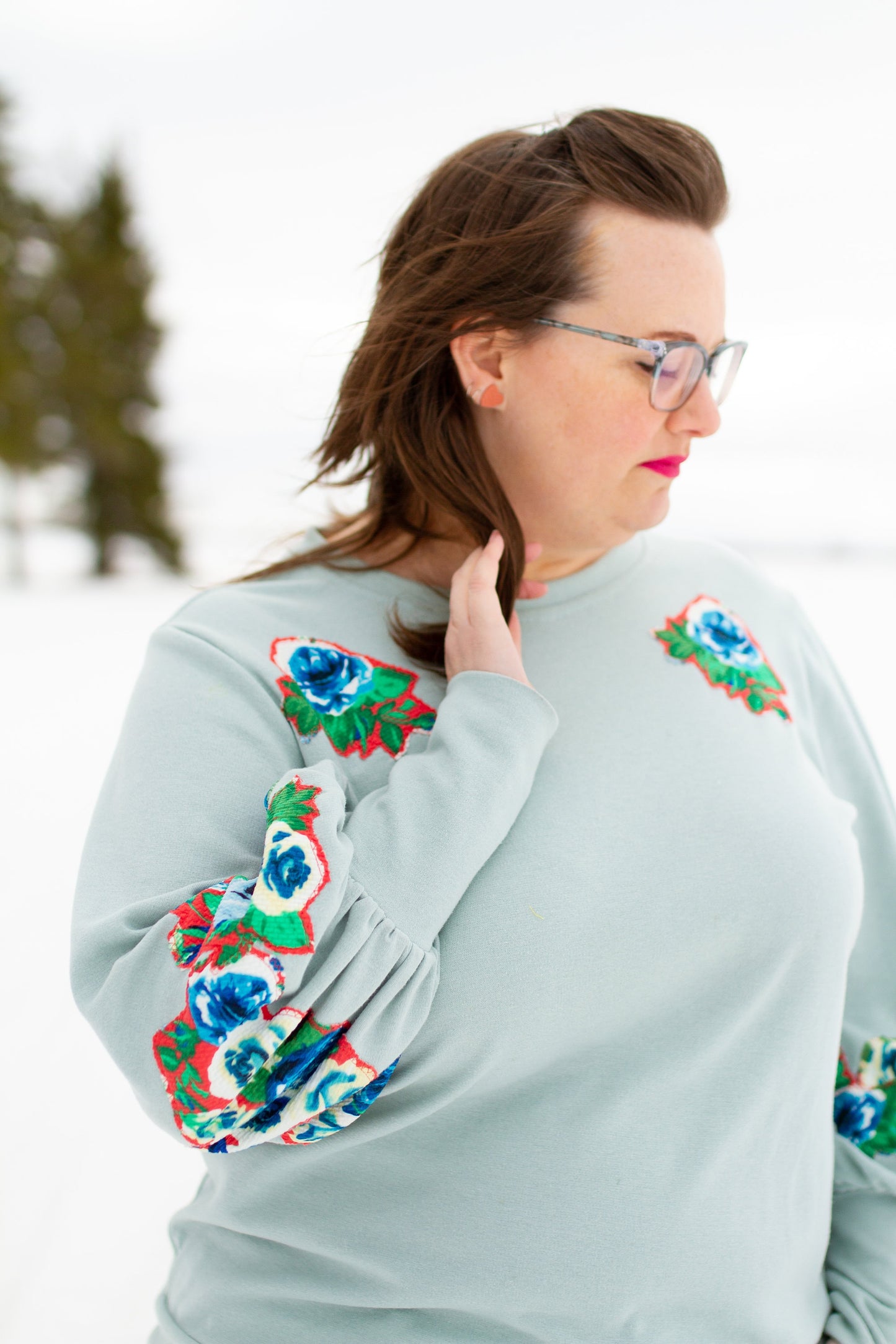 Mint Bubble Sleeve Sweatshirt
