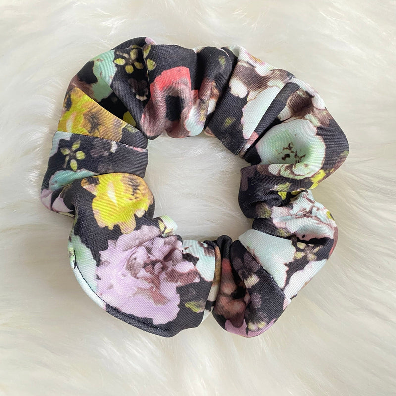 Scrunchie - Black Floral Magic