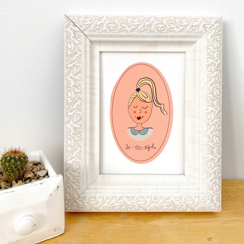 Be-YOU-tiful Art Print in Pink
