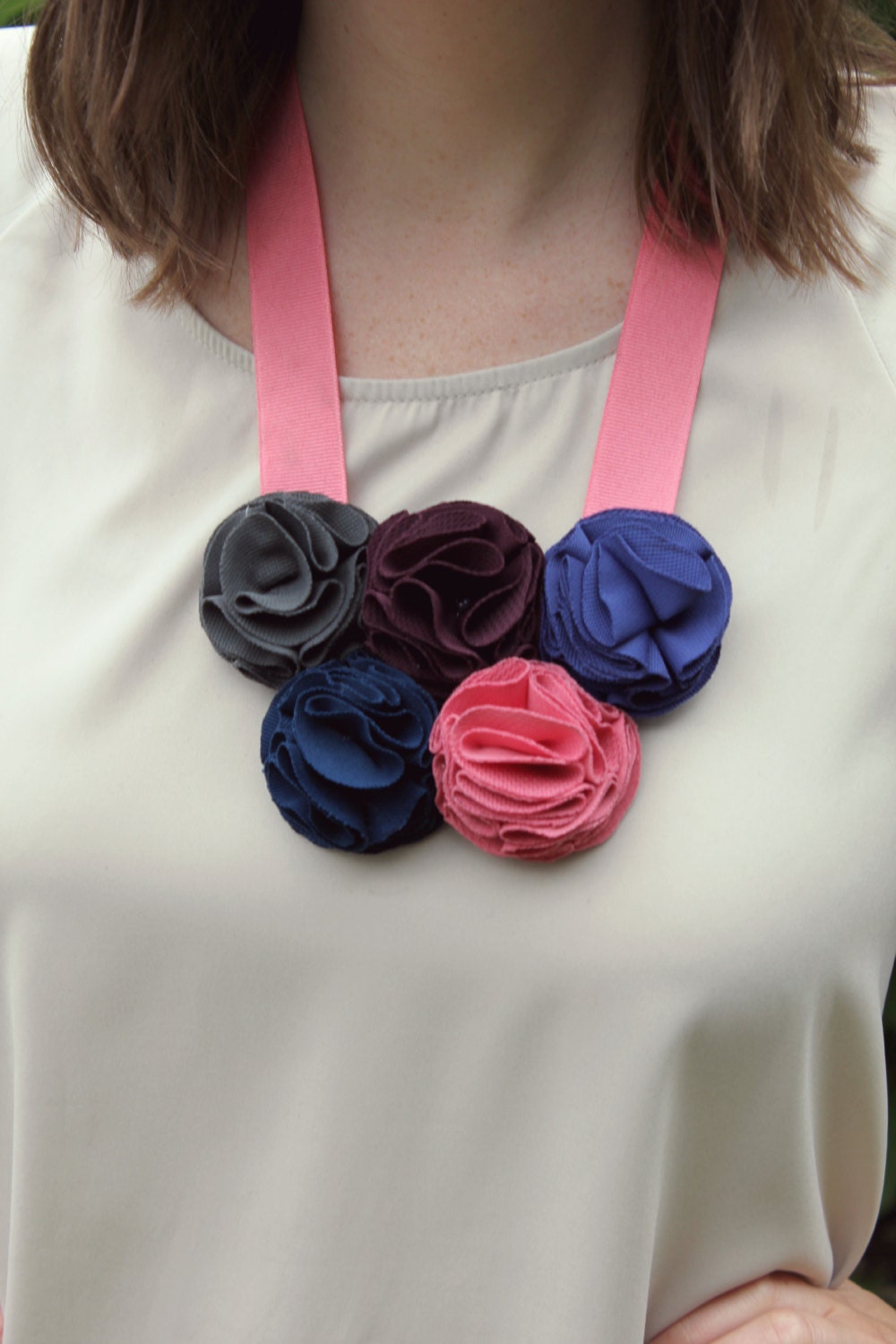 Floral Statement Necklace in Spring Mix