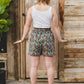 Paper Bag Waist Shorts - Floral Bouquet