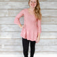 Pretty in Pink Lace Bell Sleeve Peplum Top
