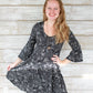 Paisley Bell Sleeve Fit and Flare Dress